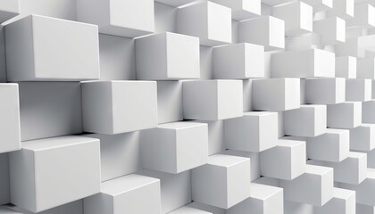 White Abstract Background with Cubes Generative AI