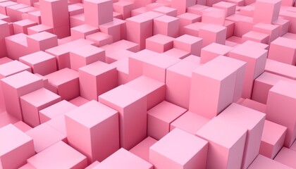 Obraz premium Pink Abstract Background with Cubes Generative AI