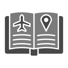 Guide book Greyscale Glyph Icon