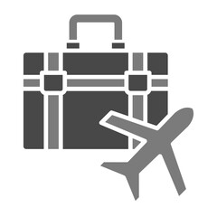 Business trip Greyscale Glyph Icon