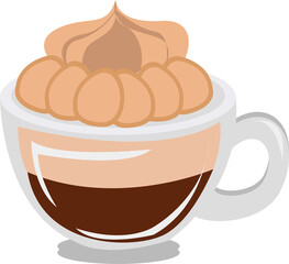 Viennese coffee, reminiscent of cafe mocha, European drink that contains espresso, a whole lot of chocolate, and whipped cream