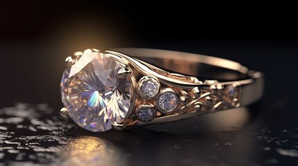  an elegant, fancy diamond ring, close up, 8k, hyperrealistic, dynamic lighting, intricate detail, realistic, photography, generative ai