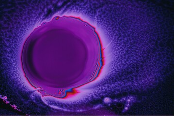 Beautiful psychedelic abstraction formed by light on the surface of a soap