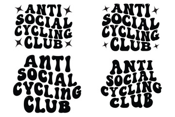 Anti-Social Cycling club Retro wavy bundle T-shirt designs