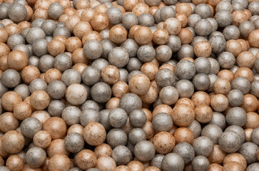 Close up of  Styrofoam small balls.