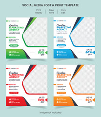 Social media post template with abstract shape