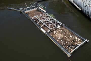 Floating rubbish barges are being used by the City of Melbourne, Australia, to stop litter washing...