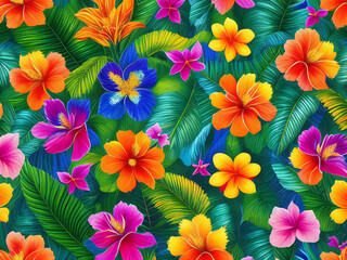 Tropical Flowers Illustration