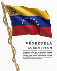 White Backround Flag Of VENEZUELA