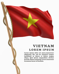 White Backround Flag Of VIETNAM