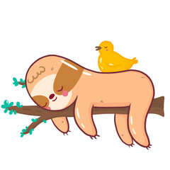 Sloth Sleeping On The Tree