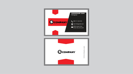 Creative business card design. Black ,white and red   simple design.