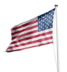 United States waving flag, flag in a pole, memorial day, freedom of speech, horizontal flag, rectangular, national, raise a flag, emblem, transparent background
