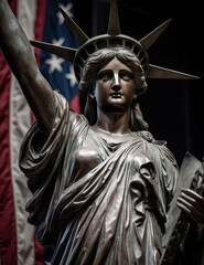 Obraz premium Lady Justice, America, Independence, Graphic Resource, Logo, T Shirt Design. Generative AI