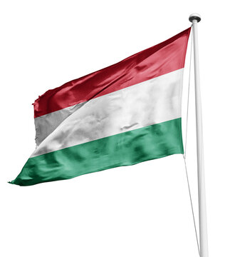 Hungarian waving flag, flag in a pole, memorial day, freedom of speech, horizontal flag, rectangular, national, raise a flag, emblem, transparent background