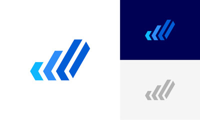 financial growth chart logo design vector