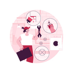 Basement services abstract concept vector illustration. Waterproofing, wet basement repair, flooding foundation, storage space, hire contractor, mold growth, perimeter drainage abstract metaphor.