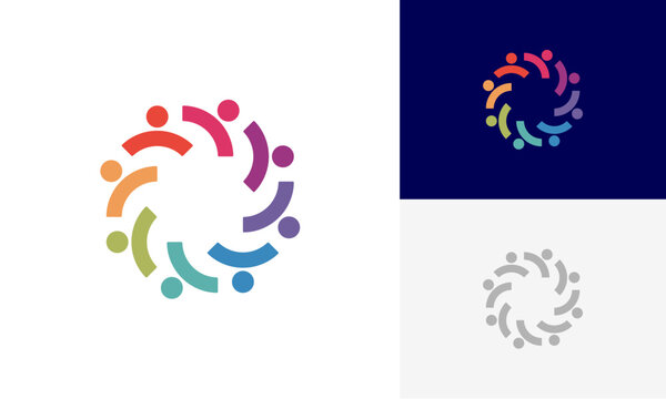 Community people, social community, human family logo abstract design vector