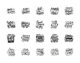 positive quote – all thing are positive if you believe Lettering inspirational quote design for posters, t-shirts, advertisement.