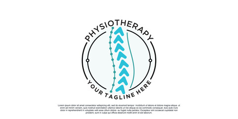 Physiotherapy creative logo design simple concept Premium Vector