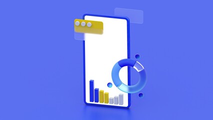 image of smartphone with diagramm