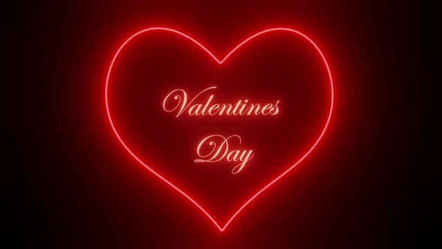 Valentines day inside love heart loop animation