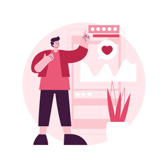 Social media analysis abstract concept vector illustration. Social media marketing, smm, account analysis service, digital agency corporate website, UI element, menu bar abstract metaphor.