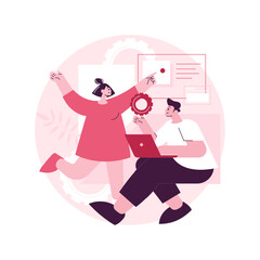 Competitor research abstract concept vector illustration. Market research service, competitor analysis, online marketing survey, corporate website element, UI, menu bar abstract metaphor.