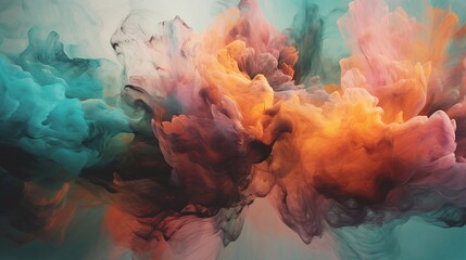 Abstract painting background pastel positive colour. Generative AI.