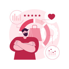 Product positioning abstract concept vector illustration. Advertising campaign strategy, product launch, marketing research service, market positioning, website menu, UI element abstract metaphor.