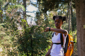 African girl in forest
