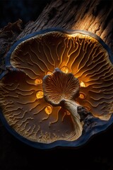 Ganoderma lucidum mushroom close up. Generative AI