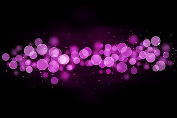 Realistic Colorful bokeh sparkle light effects on black background	
