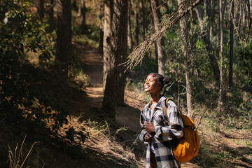 African girl in forest