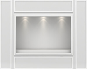 Empty shop window display. Place for the exhibition. Shopping center
