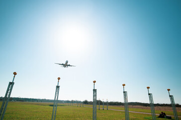 Fototapeta premium Landing of a commercial aircraft