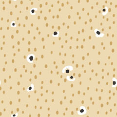 Abstract seamless wild pattern with hand drawn dots. Cheetah background Vector textures.