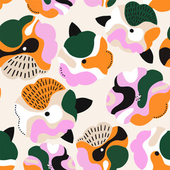 Abstract flowers seamless pattern. Floral modern texture. Perfect for fabric, textile.Vector illustration