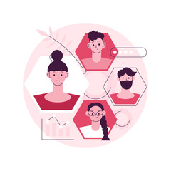 Human resources abstract concept vector illustration. HR team work, human resources agency, headhunter service, talent acquisition, job listing website, post resume, find staff abstract metaphor.