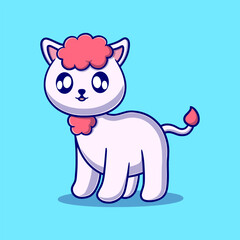 cute lamb cartoon vector icon illustration. animal nature icon concept isolated premium vector. flat design 