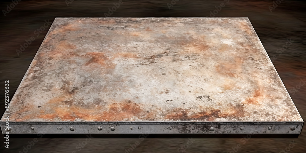 Aufkleber a rustic background and metallic metal tablet surface were rust photoshopped - generative ai.