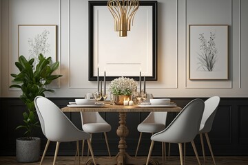 Dining room interior in classic style
