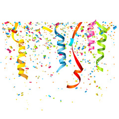 streamers, isolated on transparent or white background, png, mockup