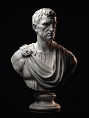 An ancient Bust made from white marble created with Generative AI