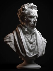 An ancient Bust made from white marble created with Generative AI