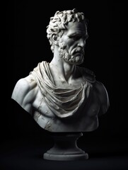 Fototapeta na wymiar An ancient Bust made from white marble created with Generative AI