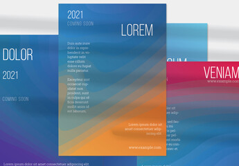 Flyer Layout with Futuristic Wavy Gradient Blend Shapes