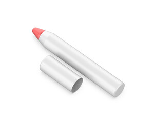 Blank lip color crayon for branding and mockup template, 3d render illustration.