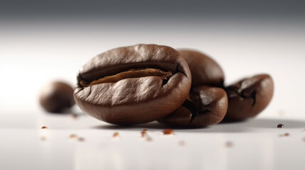 A studio shot of coffee beans created with Generative AI