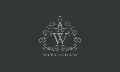 Initial letter W vector logo design for monogram, business, greeting card, sign.